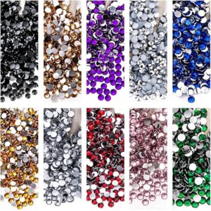 Private Lable Kundans Beads Stones 5mm Round Shape Stone for Art 10 Packet 10 Colour