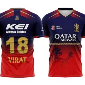 Private Lable RCB Jersey 2025 Virat Kohli 18 for Men Color Multicolor Size L