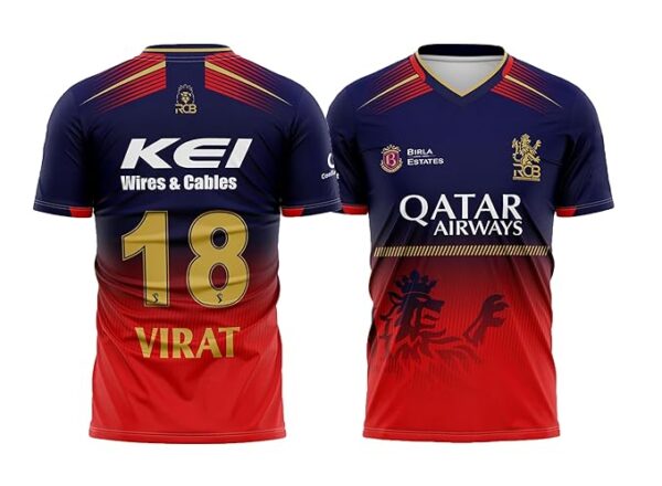 Private Lable RCB Jersey 2025 Virat Kohli 18 for Men Color Multicolor Size L