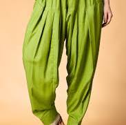 Apella Mehendi Green Pleated Cotton Salwar Size XL