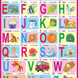 Private Lable English Alphabet Chart Pictorial Without Pvc Rollers