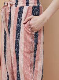 GINGER Striped Lounge Pants Size L Dusty pink Colour
