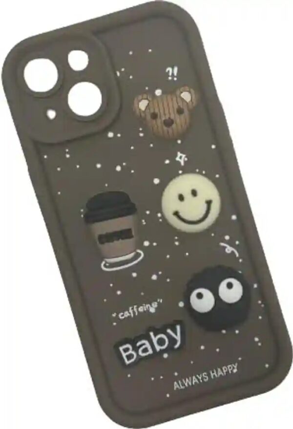 Private lable Back Cover for Yunikase iphone 15 Cute Luxury Teddy Design Brown Shock Proof Pack of 1