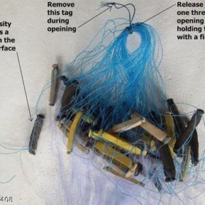 Private Lable Das Departmental Store s 2 feet height 40 feet long fish trapper 1 finger pass nylon Blue Colour