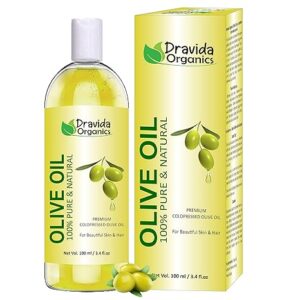 Dravida Organics Pure Cold Pressed Olive Oil For Hair and Skin 100ml