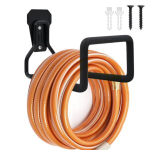 NEOUTH Garden Hose Holder Hose Hanger Wall Mount Black