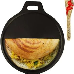 The indus valley super smooth cast iron tawa with free wooden spatula