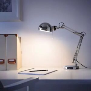IKEA Work Lamp Nickel Plated Table Lamp 35 cm Silver
