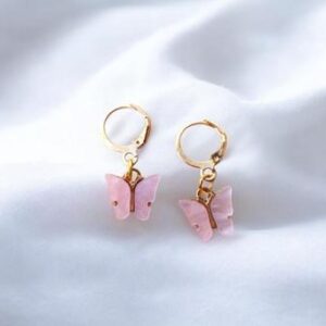 Private Lable antique butterfry earrings baby pink colour