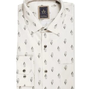 Arrow Slim Fit Printed Shirt Color Off White Size 41