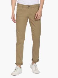 ARROW SPORT Men Solid Slim Straight Fit Casual Trousers Color Beige Size 38