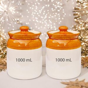 Private Lable Pickle Jars with Lid in 1000ml Pack of 2
