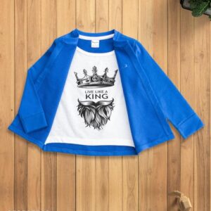 Private Lable Stylish new trendy jacket for kids 7 8 Y Blue and Black Colour