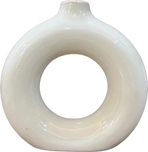 Private Lable The Decro Boutique Elegant Ceramic Donut Shaped Flower Vase