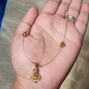 Private Lable Premium Quality Antique finish Lakshmi pendant Invisible necklace