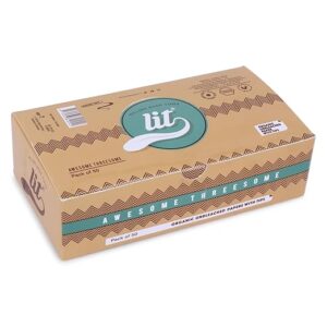 LIT AWESOME THREESOME King size organic Brown Rolling Paper 50 Pack