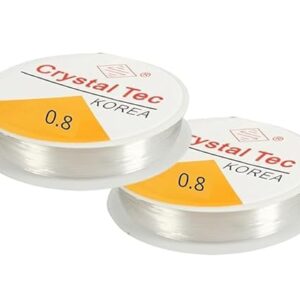 Private Lable crystal tec 0 8 pack of 2 Meter Clear Elastic Wire Transparent Strong Stretchy Beading Rope
