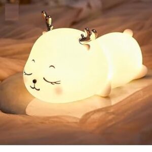 Private Lable Parssufy Night Light Cute Deer Silicone Toddler Lamp USB Rechargeable Animal Baby Touch Night Light