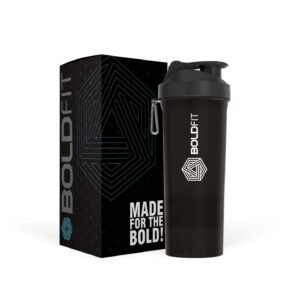 Boldfit Gym Smart Shaker Bottle 500ml black colour