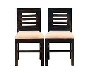 Mamta Decoration Sheesham Dining Chairs Only Wooden Set of 2 Walnut Finish colour