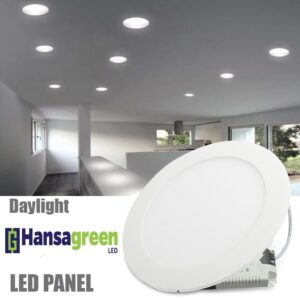 HansaGreen Round Cool White 6W Lumiglow Metal LED panel