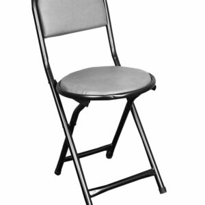 FURNIMAX Round Foldable Metal Chair with Footrest