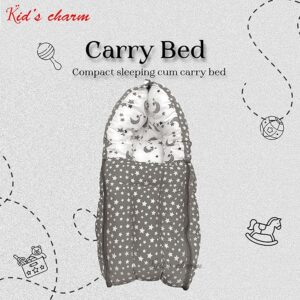 Private Lable Star Moon Mini 3 in 1 Baby s Cotton Bed Cum Carry Bed Printed Baby Sleeping Bag White Grey