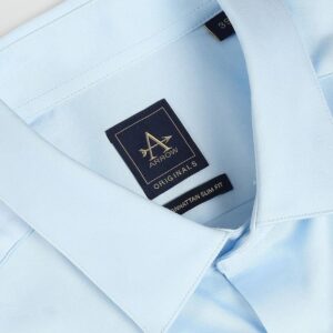 ARROW Men Solid Manhattan Formal Shirt Slim Size Light Blue Size 44