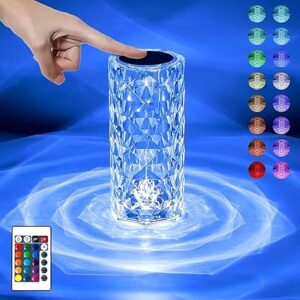 Desidiya Rose Crystal Diamond LED Table Lamp 16 Color Changing Night Light Pack of 1