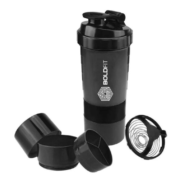 Boldfit Gym Spider Shaker Bottle 500 ml Black