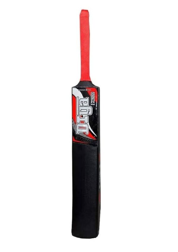Private Label Plastic Hard Plastic Full Size PVC Plastic Cricket Bat black and red colour pack of 1