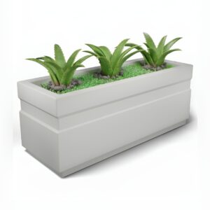 Yuccabe Italia Shera Crown Beige 1 Pieces Rectangle Shape Planters white