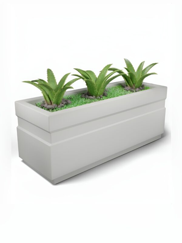 Yuccabe Italia Shera Crown Beige 1 Pieces Rectangle Shape Planters white