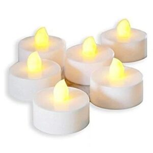 DesiDiya Acrylic LED Tea Light Candles Warm White Diwali Christmas Home Decoration pack of 6