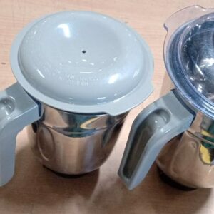Private Lable stainless steel 3 Pc Mixer Jar Set Liquid Jar 1 5L Dry Jar 1L Chutney Jar 0 4L grey colour