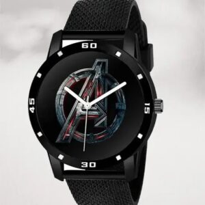 Private Lable Stylish Men Analog Watch Classy Elite Men Latest Avengers Edition Black