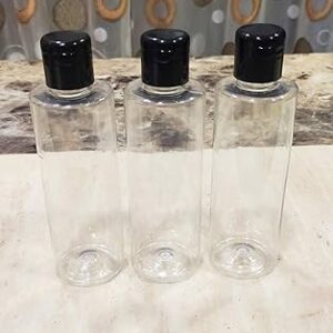 Private Lable Empty Transparent Refillable Round Plastic Bottles 3 Pcs 200ml