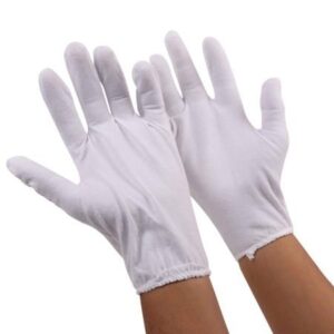 Private Lable Enterprises Cotton Hand Gloves Set Medium White 2 Pair 4 Pcs