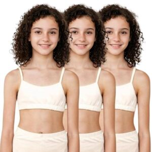 Adira Starter Bra for Girls Bras for Beginner Girls Uniform Bras for Girls Flat Padding for Nipple Coverage Comfy Breathable Super Soft Material Pack of 3 2XL