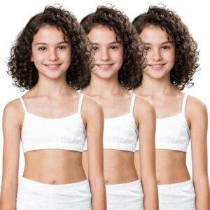 Adira Starter Bra for Girls Bras for Beginner Girls Uniform Bras for Girls Flat Padding for Nipple Coverage Comfy Breathable Super Soft Material Pack of 3 XXL
