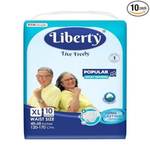 Liberty Adult Diaper Extra Large 10 count 120 170 Cms 48 68 Inch