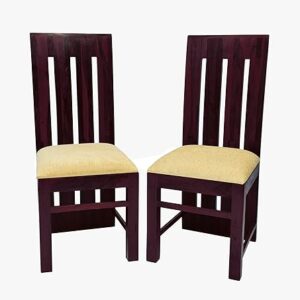 Kindalwood Furniseworlds Sheesham Wood Dining Chair Set of 2 Brown Colour