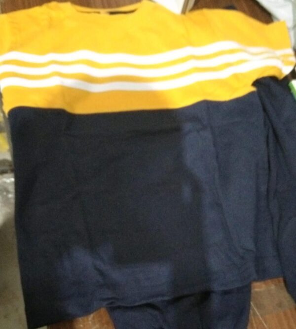 Private Lable Trendy Kids Wear Blue And Yellow Color Size S