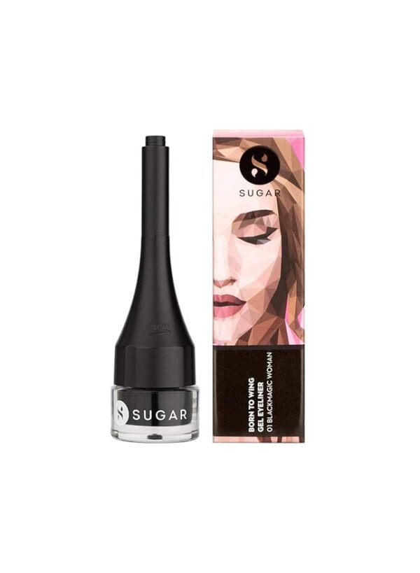 SUGAR Cosmetics Born To Wing Gel Eyeliner with Brush 01 Blackmagic Woman