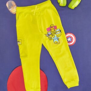 Pantaloons junior Yellow Printed Full Length Mid Rise Casual Boys Regular Fit Track Pants size 2to3 yrs