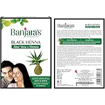 Banjara s Black Henna with Aloevera Hair Colour 50g Pack of 1 Black