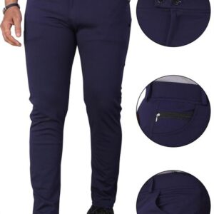 Private Lable Mens Navy Blue Color Daily Wear Regular Trouser Size 4XL
