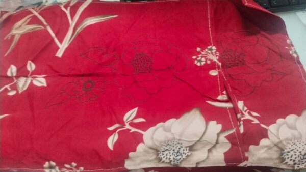 Private Lable Flowers Print Stripe King Size Pillow Covers Set of 2 Red Colour