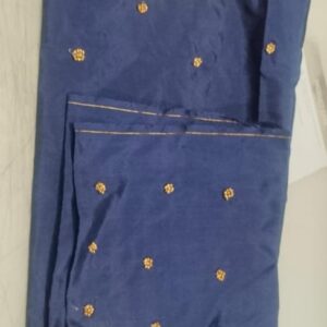 Private Lable best stylish tradational full jori work blouse piece of aaku pattu Blue