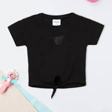 Max Girls Embellished T shirt Black Colour Size 5 6Y